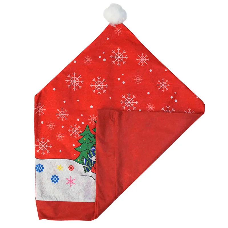 

Santa Claus Snowman Chair Back Covers Dinning Room Restaurant Chair Cover Christams New Year Decoration for Home Natal Xmas Gift