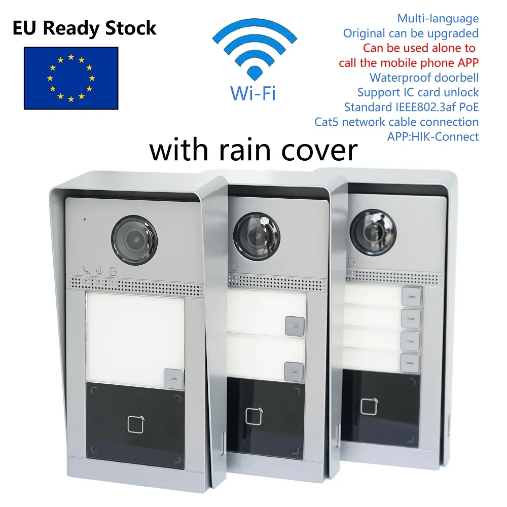 HIK 1-4 button DS-KV8113/8213/8413-WME1(B) IP дверной звонок, Wi-Fi дверной звонок, дверной телефон, видеодомофон, водонепроницаемый, поддержка карты - изображение