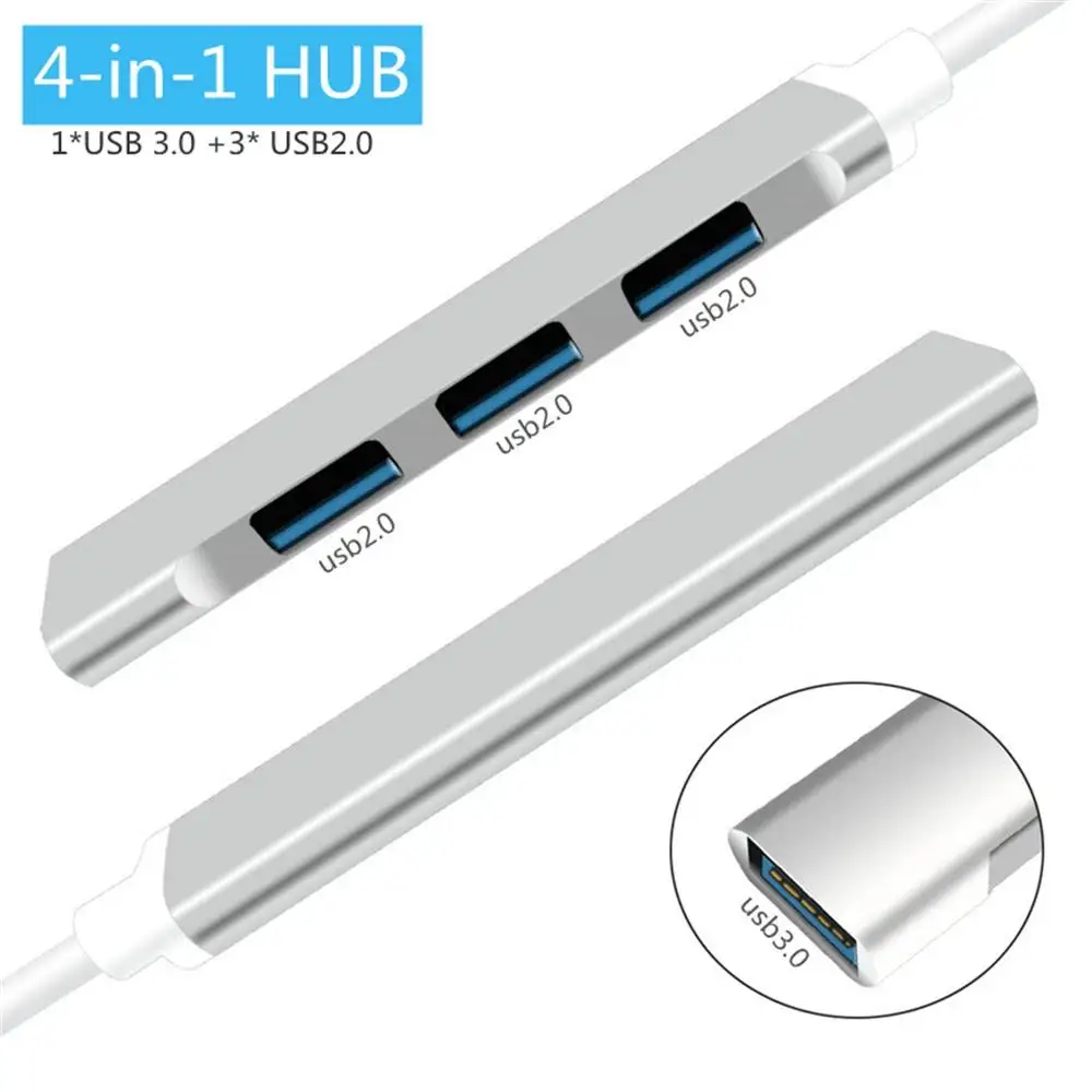 

USB C Hub 3.0 Type-c 4 Prot 4 in 1 Multi Splitter Adapter OTG USB C Dock for MacBook Lenovo Xiaomi Laptop Computer Accessories