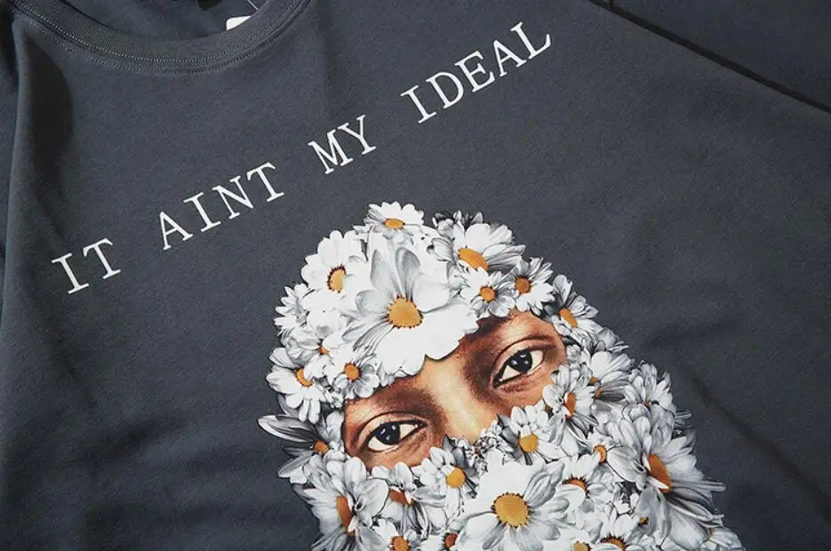 

Streetwear Harajuku T-Shirt Man Flower Letter Graffiti Print Tshirt 2021 Hip Hop Summer Short Sleeve Cotton Casual T Shirt w2030