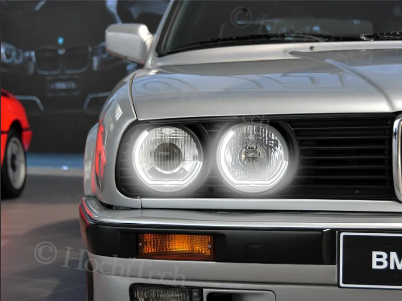 Белые и янтарные светодиодный ные глаза ангела для BMW E30 E32 E34 1984 1985 1986 1987-1990