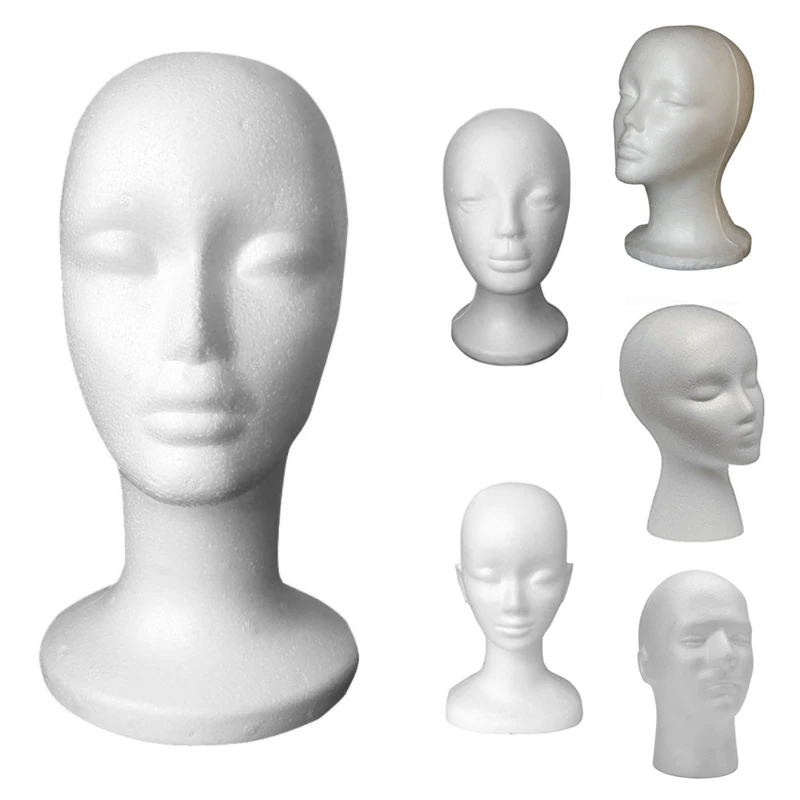 

Foam Mannequin Head Hats Glasses Wig Display Props Dummy Head Model for Hairdressing Cosmetology
