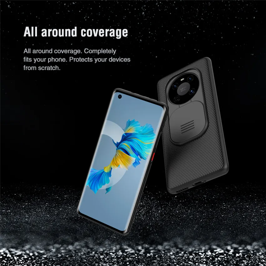 

For Huawei Mate 40 Case NILLKIN Slide Camera Protection Case For Huawei Mate 40 Anti-skid Camshield Cover Cases Anti-fingerprint