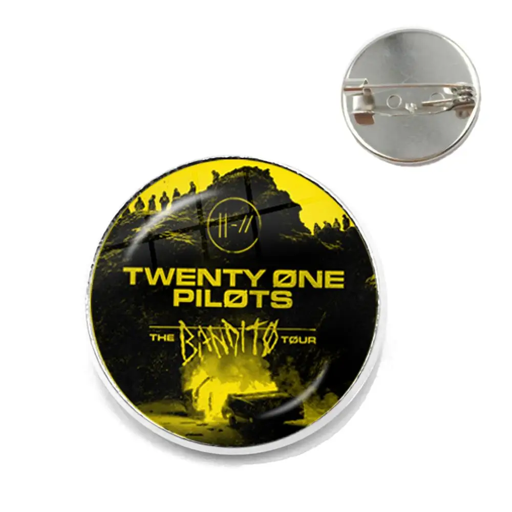 Брошь в виде музыкальной группы Twenty One Pilots 20 мм стеклянный кабошон сувенирные
