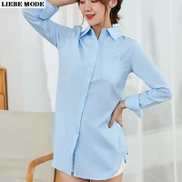 women casual long sleeve buttons tops oversized blouses 2021 spring office lady business work wear loose shirts plus size 5xl