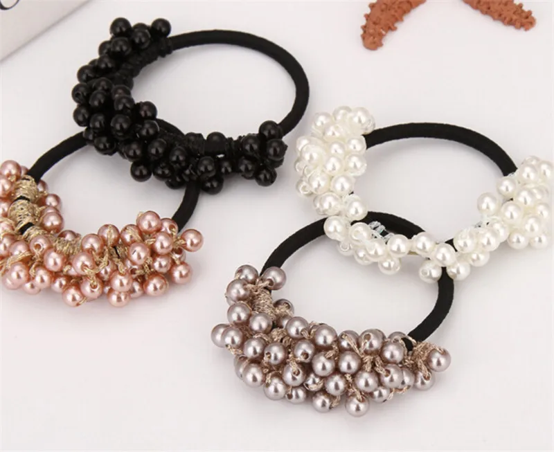 

1Pc baby Girl Hair Accessories Pearl Rubber Bands Headwear For Women Elastic Hair Bands Rope Scrunchie Ponytail Holder