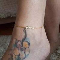 charm customed name anklet bracelet foot handmade letter alphabet anklets for women bohemian beach jewelry valentines day gifts