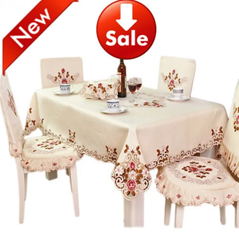 Горячая Европейский сад скатерть элегантный вышитые столовая для стола стула