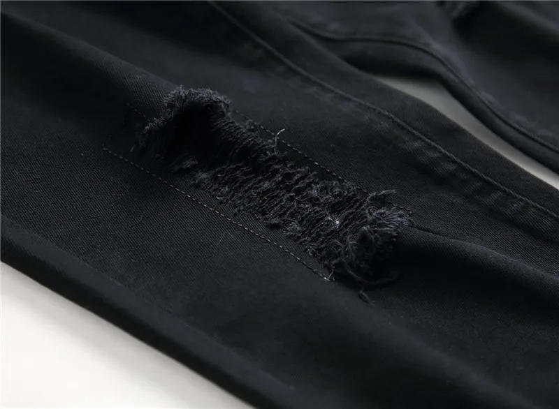 Джинсы мужские рваные в стиле хип-хоп узкие Прямые хлопковые брюки из потертого