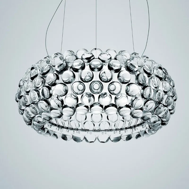 

Modern Living Room Acrylic RS7 Bulb Pendant Lights Lustre Dining Room Foscarini Caboche Dia35/50/65CM Clear Gold Pendant Lamp