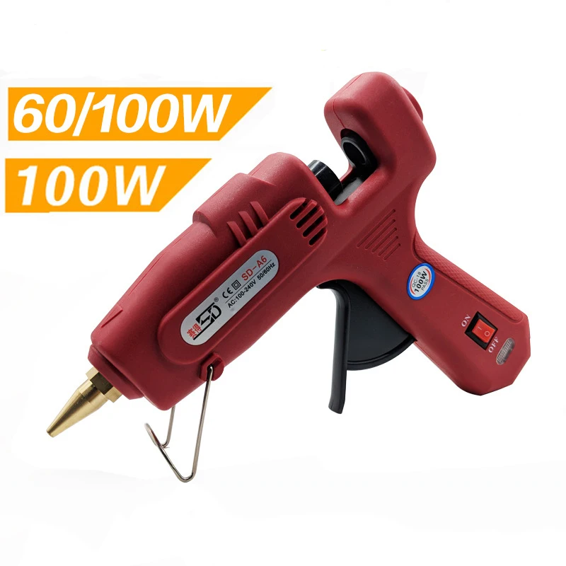 

Hot melt glue gun SD-A6 60/100W glue gun 11mm hot glue stick red large glue gun wholesale distribution DIY