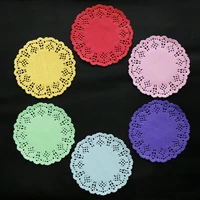 200pcs 5 5 inch color round flower bottom paper cushion coaster cake oil absorbing snack paper barbecue kitchen baking paper