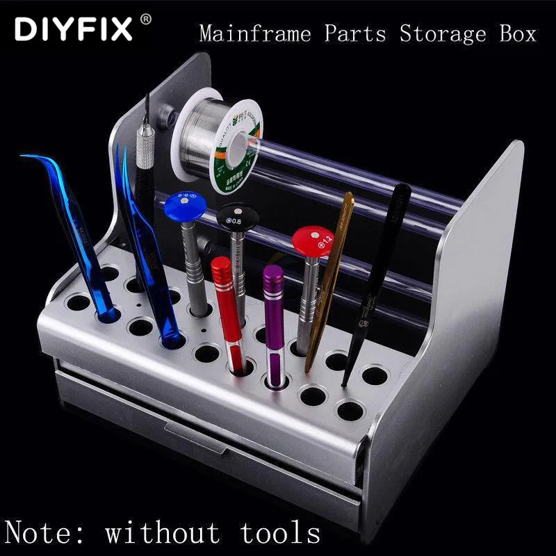 

DIYFIX Repair Tool Storage Box Mainframe Parts Store Screwdriver Tweezers PC Maintenance Component Box Maintenance Storage Rack