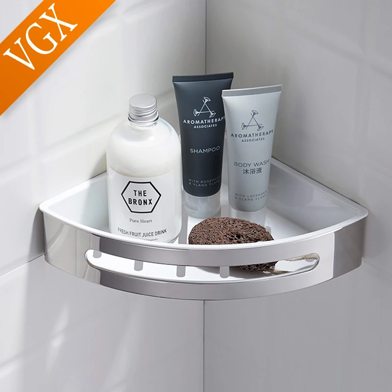 vgx bathroom shower trangle shelf corner storage rack organizer wall mounted shelves stainless steel basket kitchen accessories free global shipping