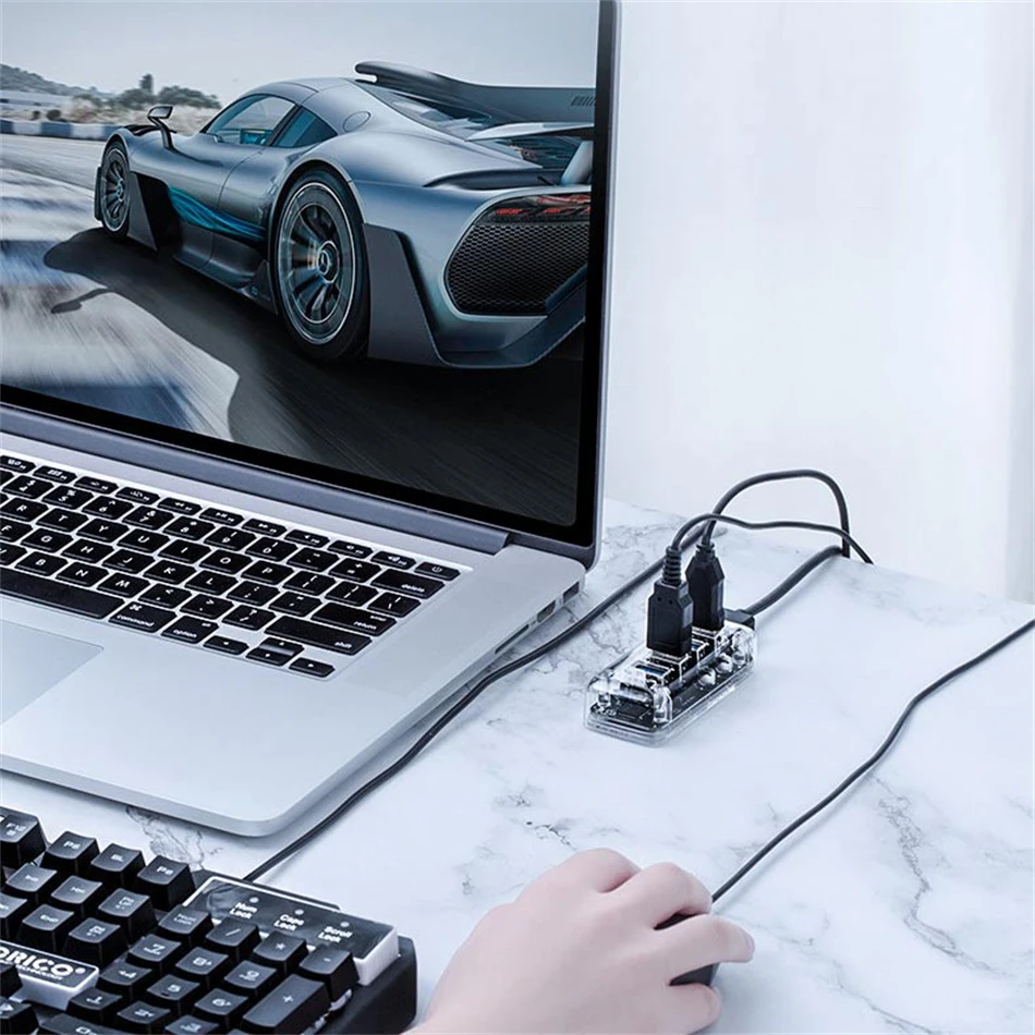 

7-in-1 USB 3.0 Hub Laptop Adapter USB3.0 Hub with TF SD Reader Slot PD for iPad MacBook Pro Air Lenovo HP Dell ASUS ROG Notebook