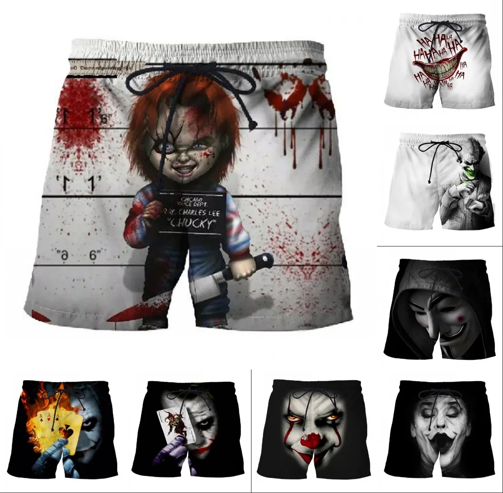 

3D printed beach pants Hip Hop Ghost Baby Street Sports Fitness Pants Fashion funny stretch waist beach pants clown shorts Selli
