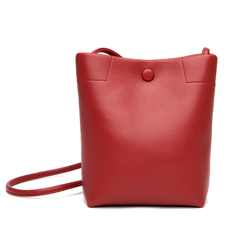 

Vintage Casual Women Leather Small Package Female Bucket Bags Handbags Ladies Messenger Crossbody Shoulder Bags For Women Girls