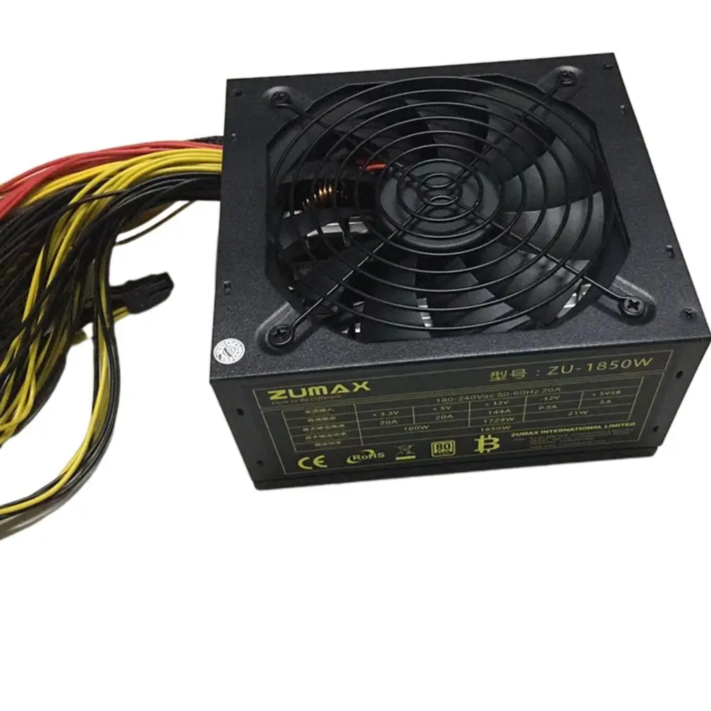Practical 1800WGPU Durable High-power Power Supply Chassis Graphics Card Chassis Multi-output Power Supply