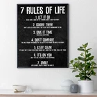 Черно-белые мотивационные плакаты и принты с 7 мотивационными правилами жизни, современные мысли, Картина на холсте, настенное искусство, картина для гостиной