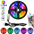 Светодиодная лента RGB SMD2835 ИК-пульт дистанционного управления DC5V 1 м 2 м 3 м 4 м 5 м USB гибкая лампа лента диод ТВ украшение стены подсветка Светодиодные лампы