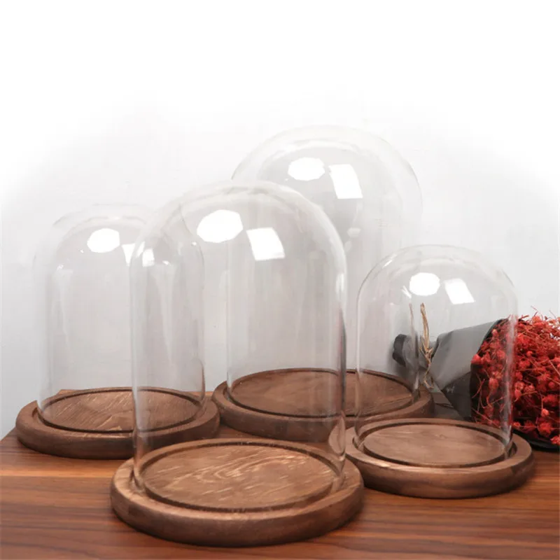 

25*35cm Antique Base Big Size Glass Dome Vase Home Wedding Decoration Diameter=25cm Height=35cm Creative Cover Friend Gift