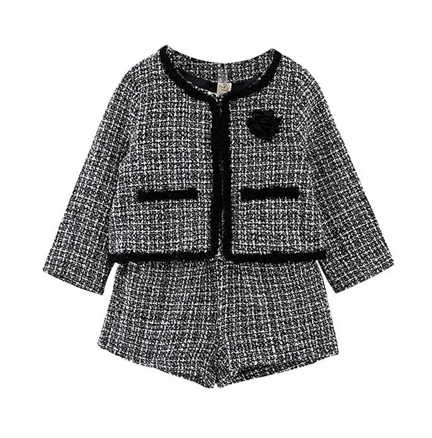 Эксклюзивная Одежда для девочек 2019 детское клетчатое пальто маленьких верхняя