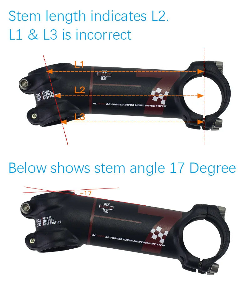 Вынос руля велосипеда UNO 7 алюминиевый сплав ультралегкий 17 градусов MTB Road Alu 7050 31 8