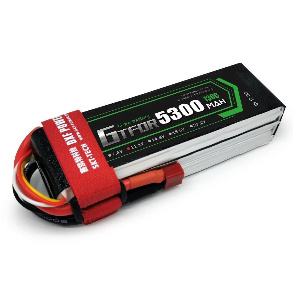 GTFDR 3S 11 1 V 5300mah 130C 260C Lipo батарея XT60 T Deans XT90 EC5 50C для гонок FPV Дрон самолеты