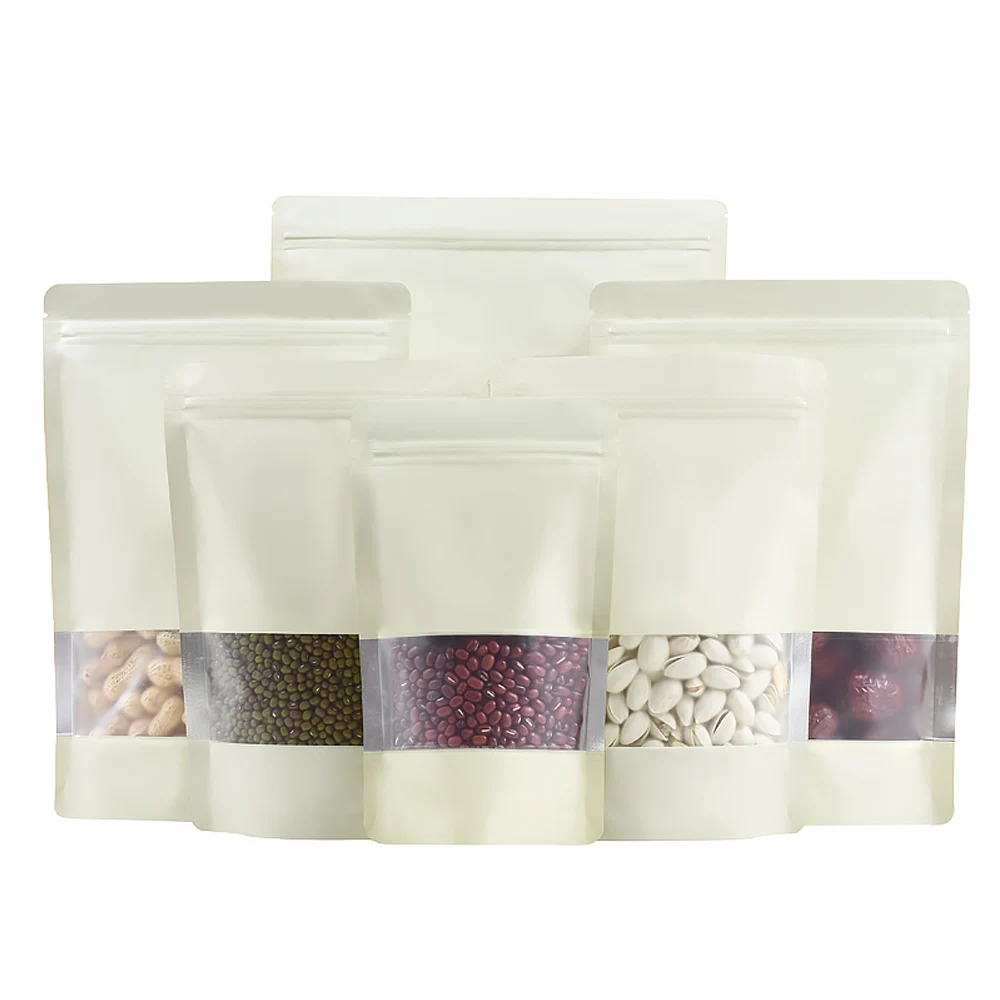 

100 шт. желтые алюминиевые пакеты из майларовой фольги с застежкой-молнией, стоячие пакеты с матовым окошком, самозапечатанные чайные пакеты ...