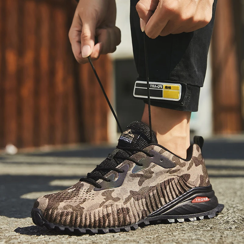 Big Size Sneakers 40-50 Men Trail Running Shoes Male  Breathable Knit Athletic Tennis Shoes Jogging Walking Outdoor Sneakers