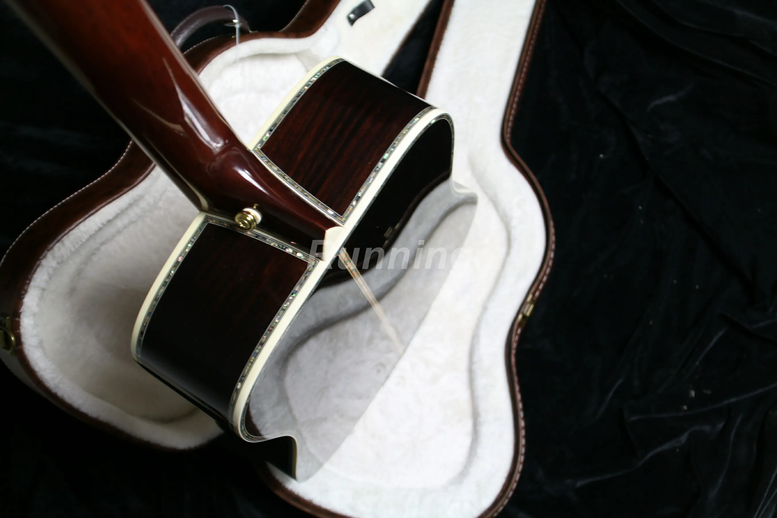 6 струн электроакустическая гитара Fishman 101 EQ Твердый Топ костяная гайка и седла Abalone Связывание черное дерево гриф