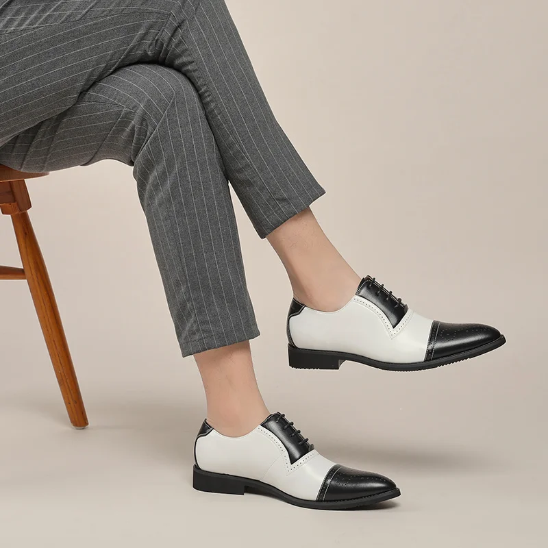 Туфли мужские из лакированной кожи брендовые лоферы без застежки классические