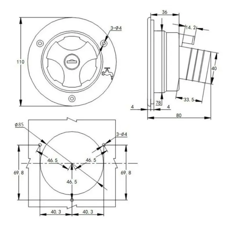 

RV Round Modified Gravity Water Inlet Filler Neck Tanks Caravan Camper Trailer