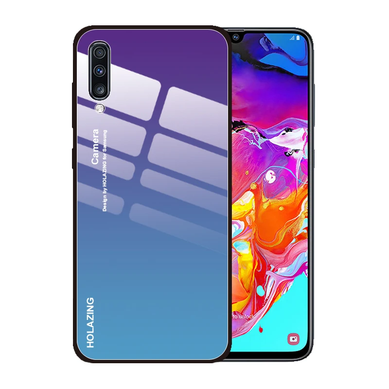 Противоударный градиентный чехол из закаленного стекла для Samsung Galaxy A10 A20 A20S A30S A50S
