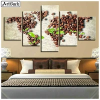 five spell diamond painting coffee beans landscape 5d full square drill resin mosaic crafts home decoration stickers