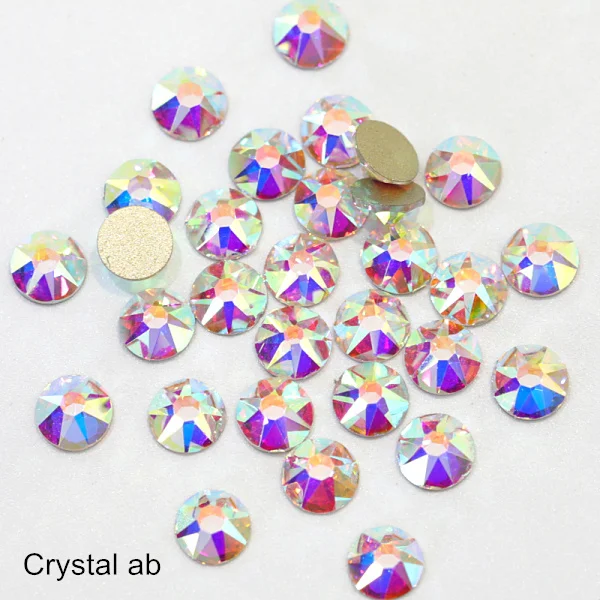 Crystal AB Ss30, 8, большие, 8, маленькие, 16 граней, Стразы для ногтей, стеклянные стразы с плоской задней стороной, много цветов, не Горячие Стразы для украшения ногтей B3744 - Цвет: Crystal AB