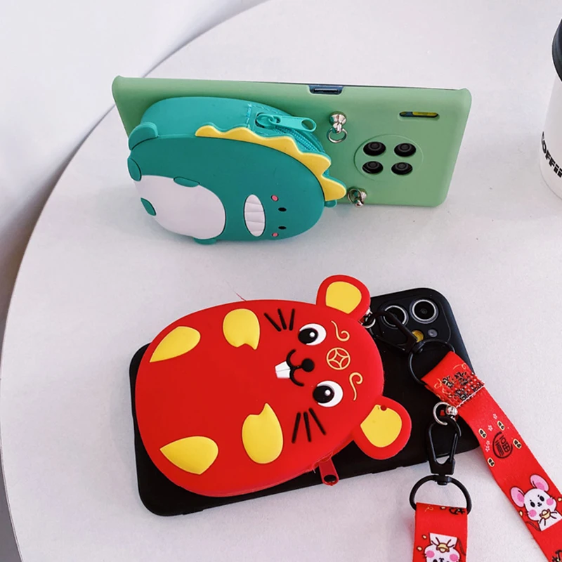 Мультяшный 3D силиконовый чехол-кошелек с мышью для Samsung Galaxy M01 M10 M12 M21 M30S M42 M51 M52 M62