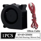 1 шт., вентилятор Gdstime DC 24 В, 40 мм, 40 мм x 20 мм, с двумя шарикоподшипниками, кабель 100 см, для 3D-принтера, 4 см, 40x40x20 мм, 4020