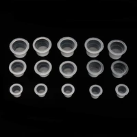 100 pcs plastic disposable tattoo permanent makeup pigment ink caps cups clear holder container cap tattoo accessory
