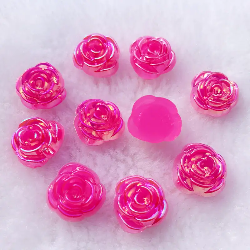 200 шт 14 мм Цветы из полимера розы плоская спина кабошон DIY украшения ювелирных