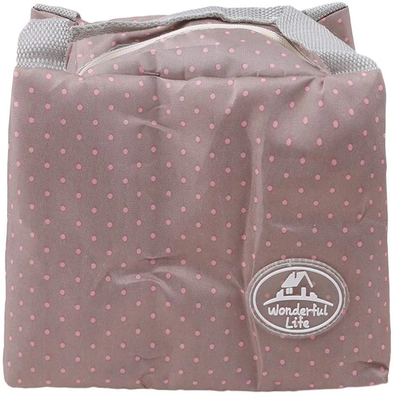 

Портативная термоизолированная сумка для ланча с принтом в горошек, водонепроницаемый Ланч-бокс для пикника, сумка, сумка