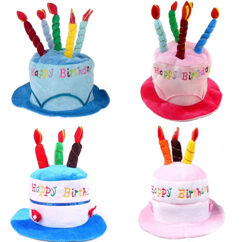 

2022 Funny Adults Children Birthday Cake Candle Hat Boy Girl Women Men Party Hats Dress Up Props Party Supplies