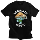 Мужские легализация волшебные грибы футболка хлопковая футболка с коротким рукавом Стильная Футболка Повседневная психоделический травы грибы Tee Одежда