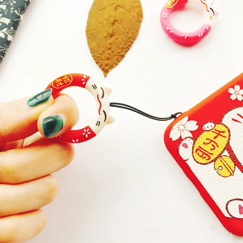 Каваи силиконовый Кот ремешок для ключей мобильный телефон шарм ремни iPhone Samsung