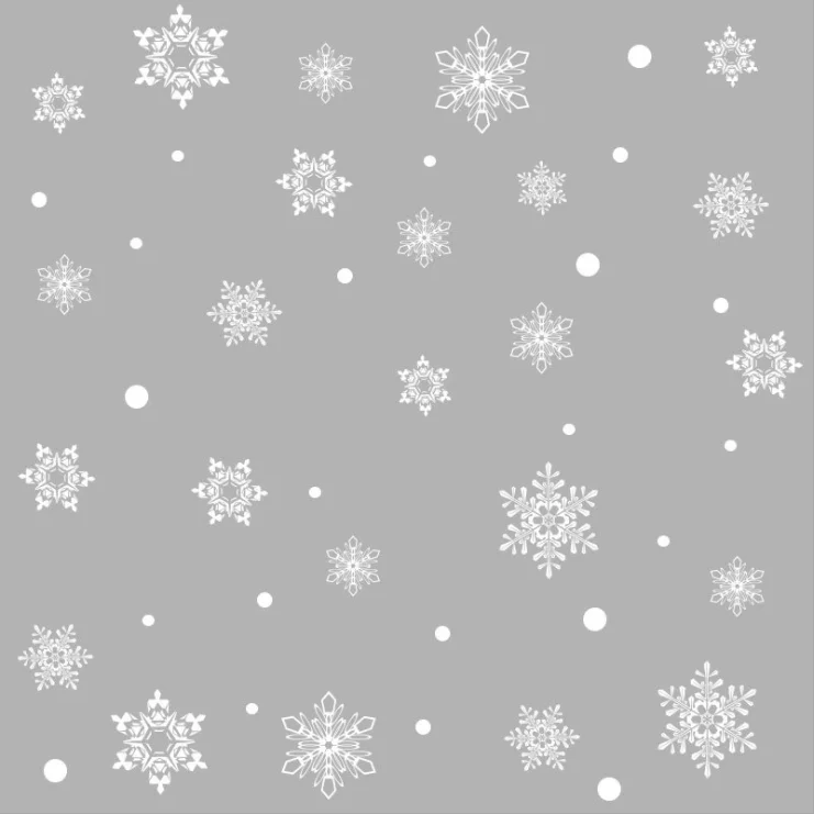 Lan01 White 37 шт. Рождественская Снежинка наклейка на окна Рождественская Наклейка на стену Детская комната Декор стены рождественские украшения для дома год - Цвет: Lan01 White