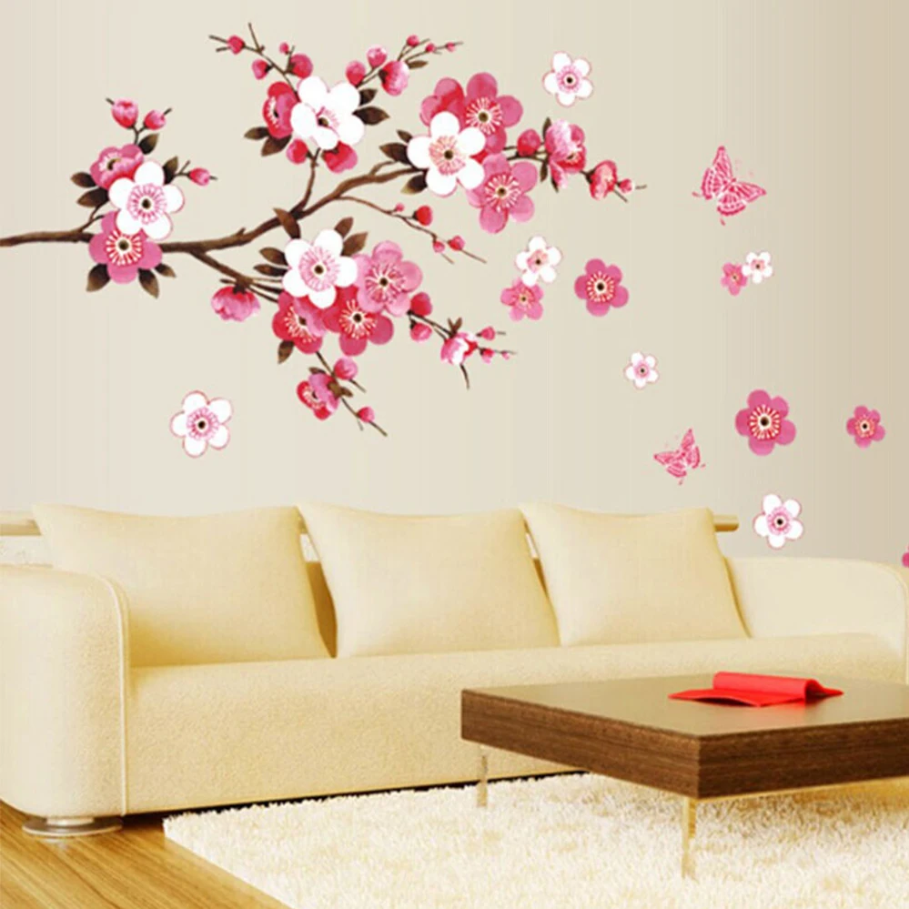 120x50 см цветок вишни наклейки на стену водонепроницаемые для гостиной спальни