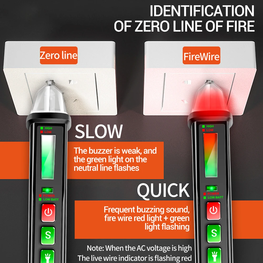 VC1015 AC12-1000V Многофункциональный электроскоп Бесконтактный детектор напряжения