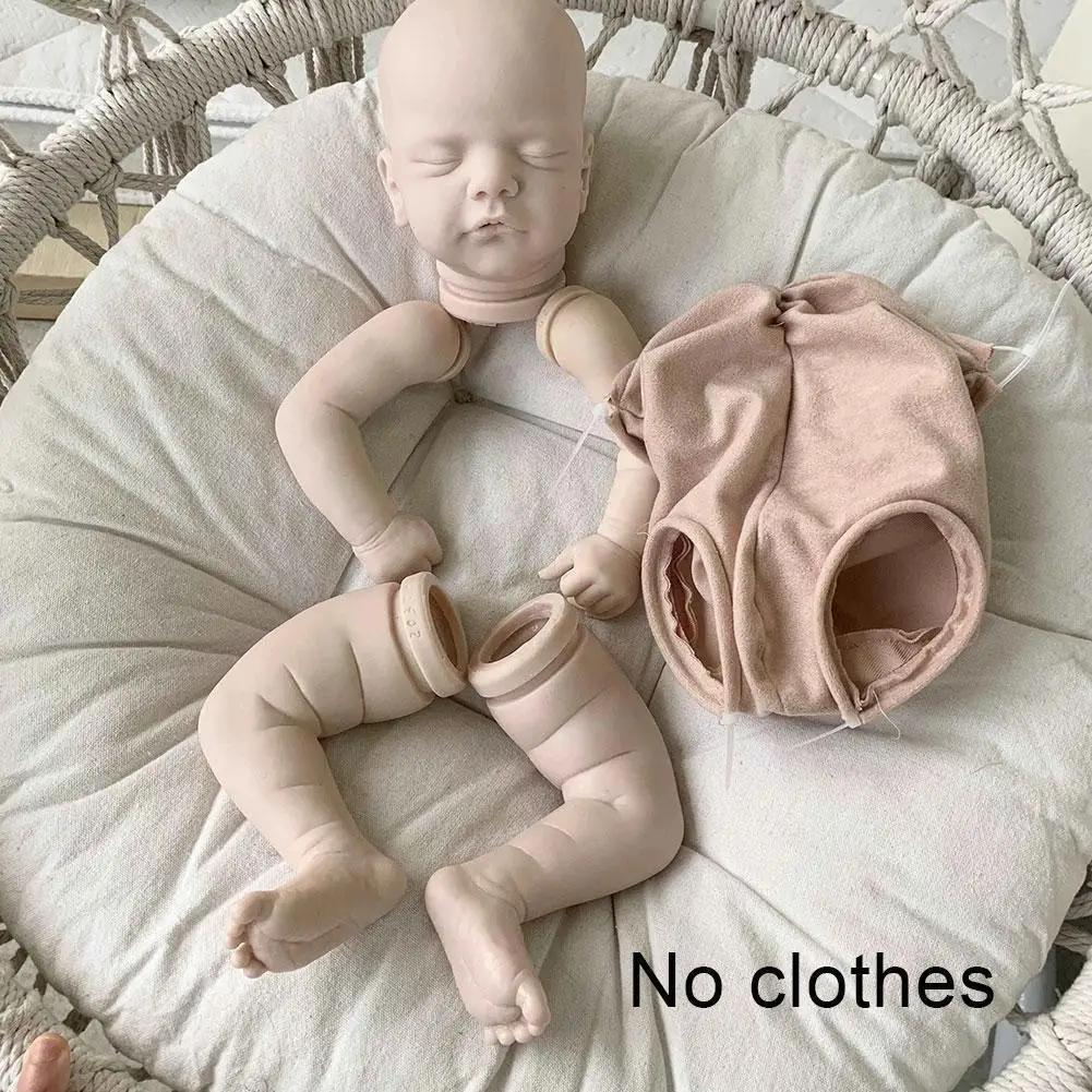 

19 Inches Reborn Dolls Kit Lifelike Baby SAM Vinyl Blank Dolls Unpainted Unfinished Kit DIY Dolls Parts W0F2