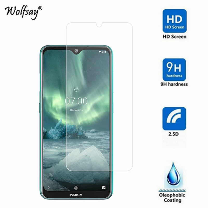 2 uds vidrio para Nokia 7,2 Protector de pantalla de vidrio templado para Nokia 7,2 vidrio Protector 9H pel&iacute;cula de tel&eacute;fono para Nokia 7,2 Protector-2