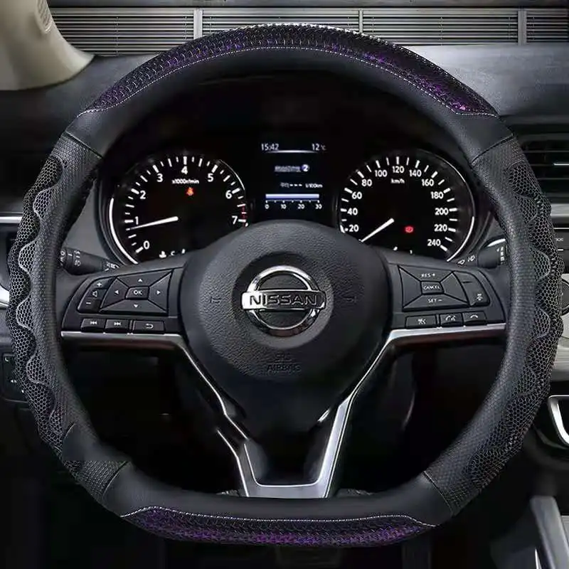 

Car Steering-wheels Cover 37 38cm 15" for Nissan Juke Kicks Rogue Sport Qashqai X-Trail Murano Xterra Pathfinder Armada Quest
